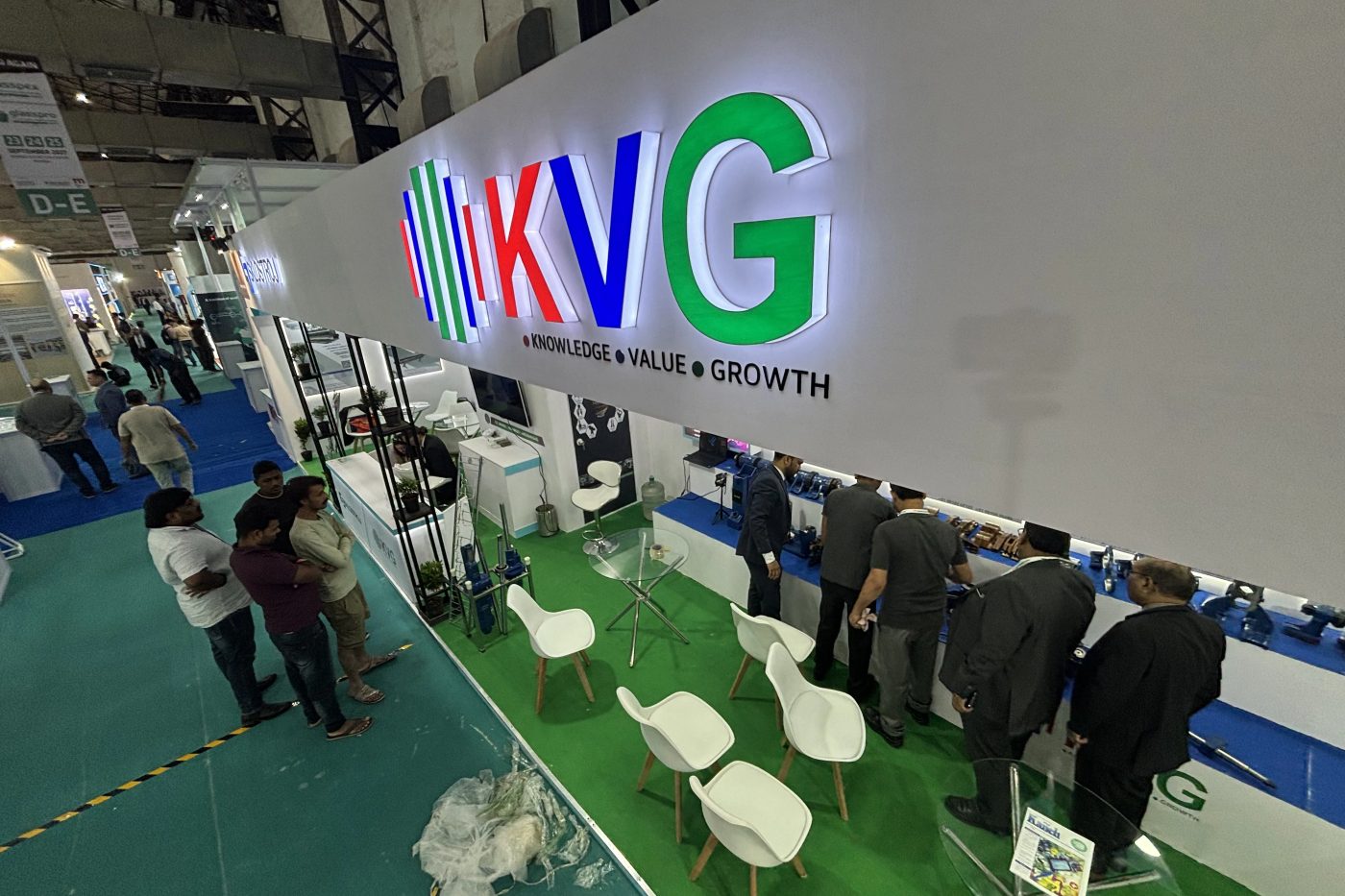 The KVG Enterprises stand at a container glass industry exhibition